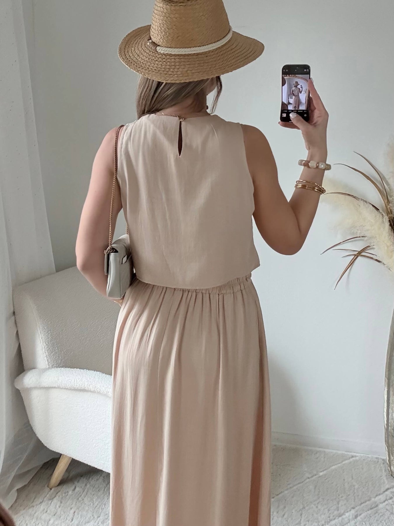 Ensemble haut + jupe beige - Lola