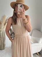 Ensemble haut + jupe beige - Lola
