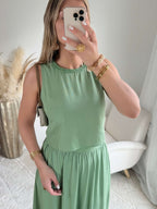 Ensemble haut + jupe vert - Lola