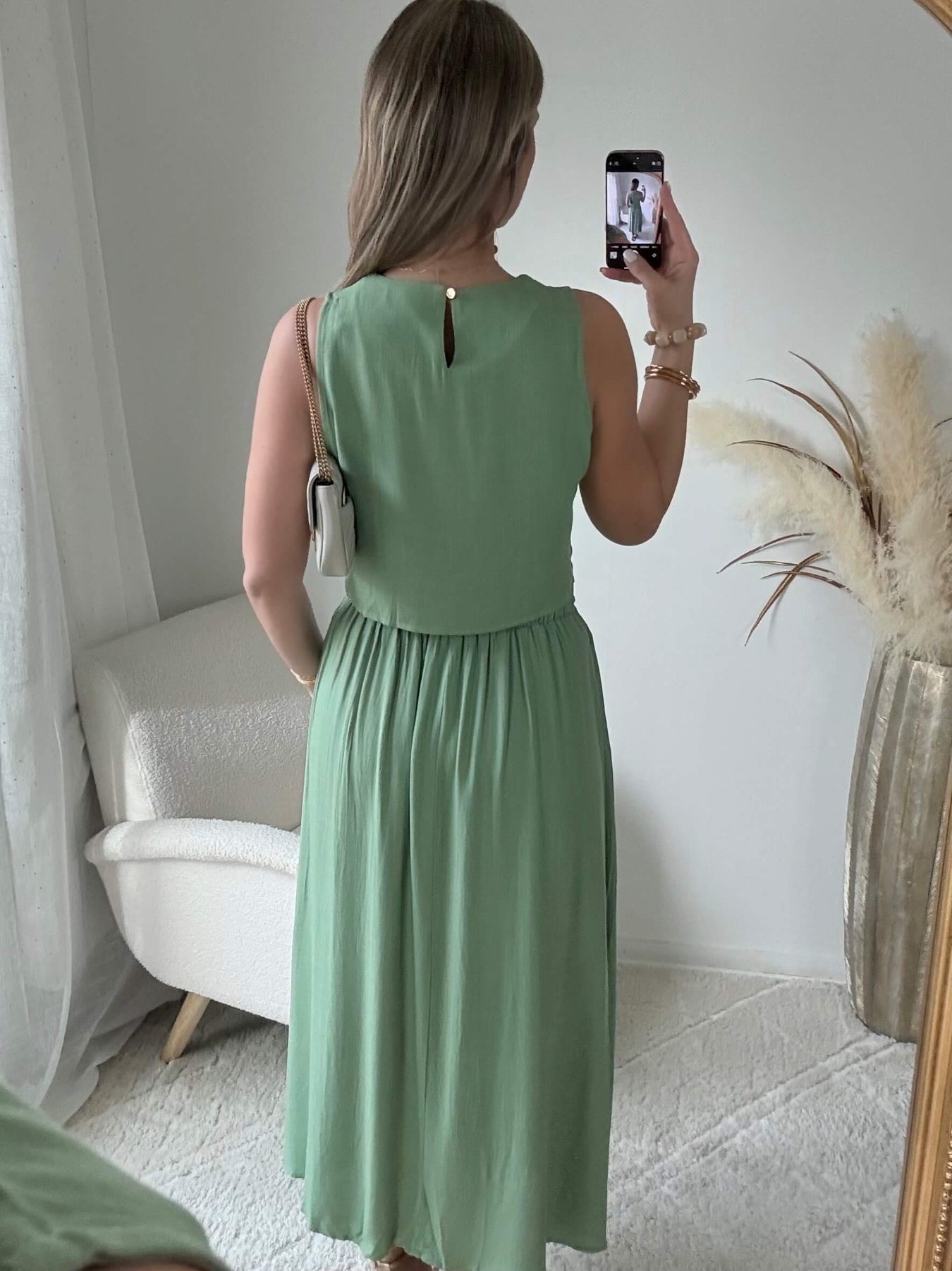 Ensemble haut + jupe vert - Lola
