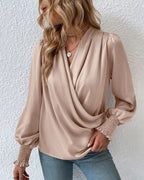 Camille | Blouse Wrap Élégante Fluide Printanier