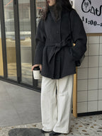 Manteau Femme Mi-Long en Laine & Cachemire à Ceinture