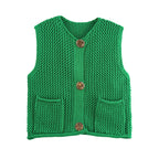Gilet Court en Maille Chunky
