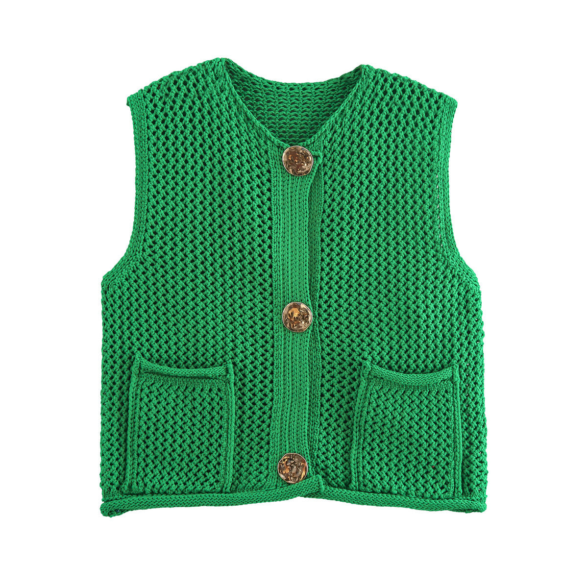 Gilet Court en Maille Chunky