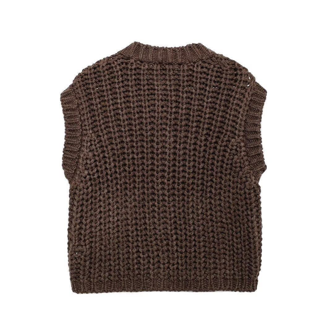Gilet Maille Épaisse Boutonné