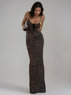 Claire | Robe Maxi Léopard Tendance Été Élégant