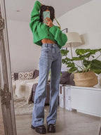 Jean Évasé Tendance avec Patch Étoile