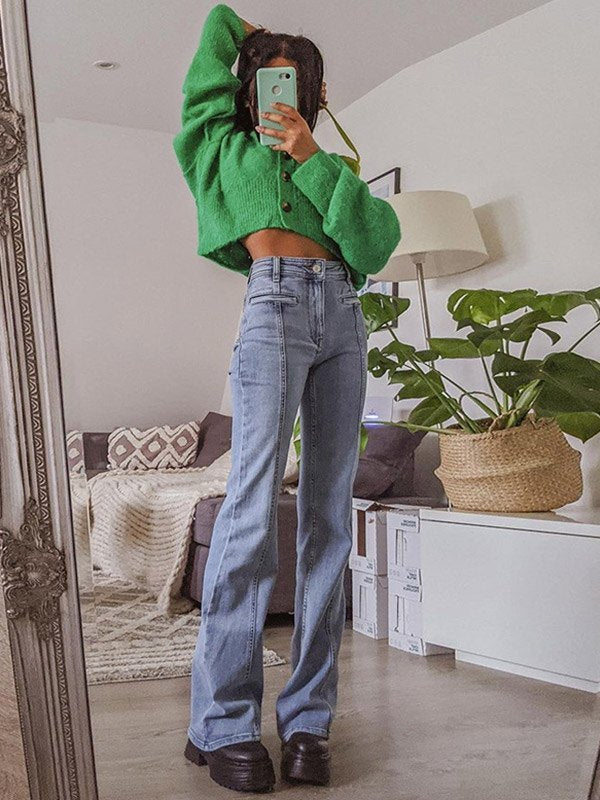 Jean Évasé Tendance avec Patch Étoile