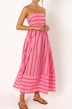 Camille | Robe Maxi d'Été à Rayures Tendance Élégante
