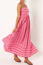 Camille | Robe Maxi d'Été à Rayures Tendance Élégante