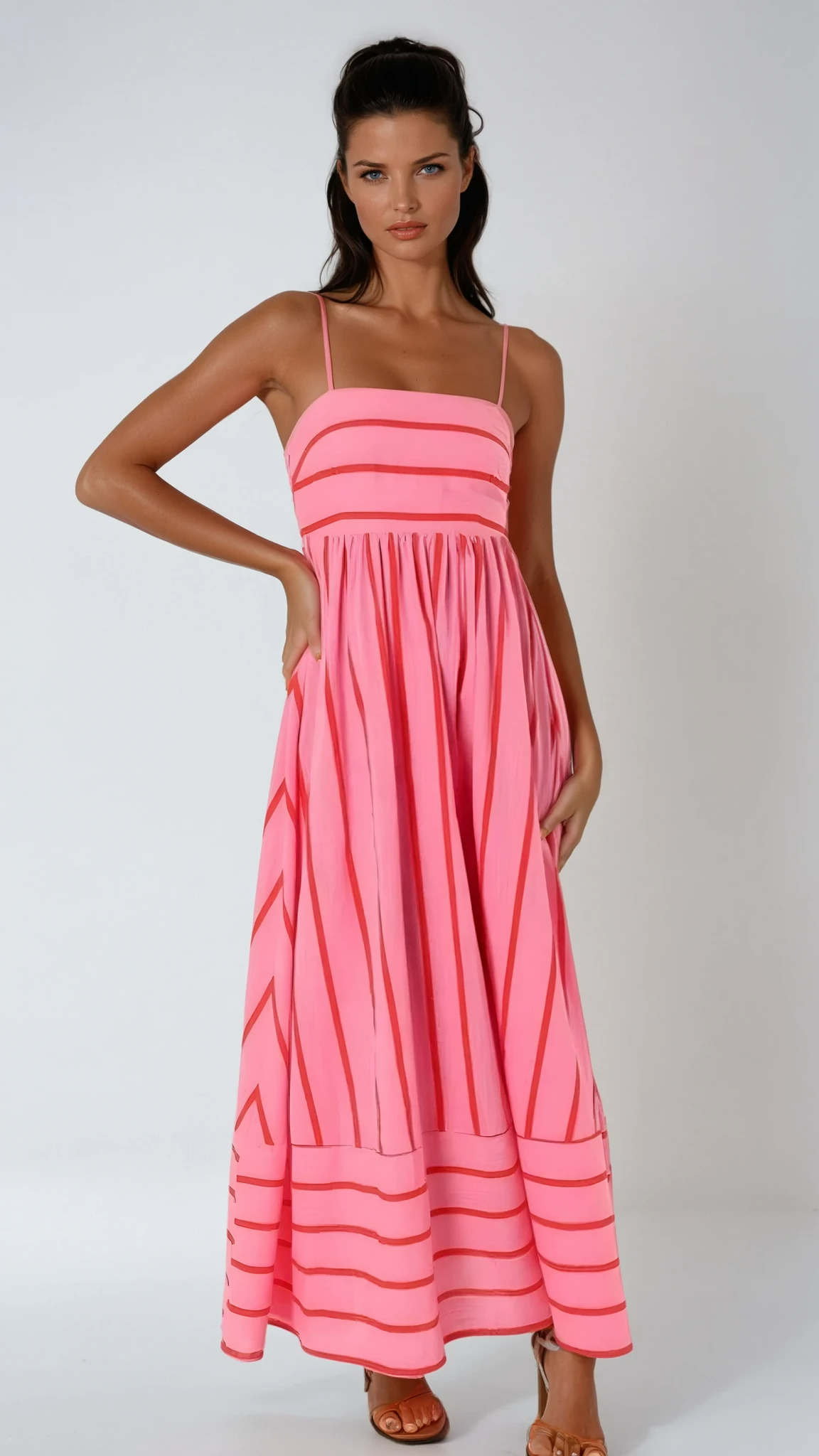 Camille | Robe Maxi d'Été à Rayures Tendance Élégante