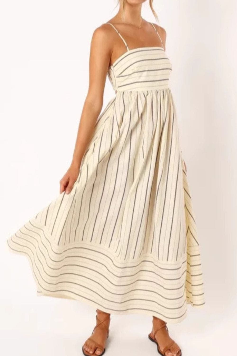 Camille | Robe Maxi d'Été à Rayures Tendance Élégante