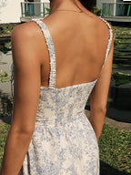 Camille | Robe Midi Cocktail Florale Tendance Été Chic