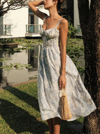 Camille | Robe Midi Cocktail Florale Tendance Été Chic