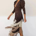 Camille | Robe Maxi Détail Frange Tendance Élégant
