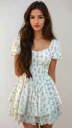 Emma | Robe Mini Corset Florale Tendance Été Élégant