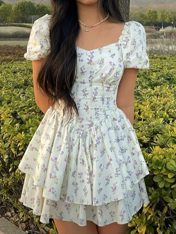 Emma | Robe Mini Corset Florale Tendance Été Élégant