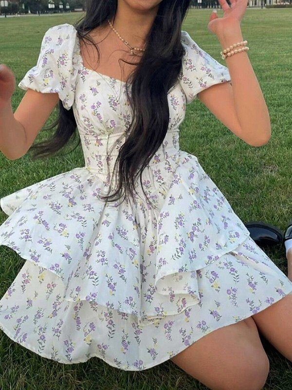 Emma | Robe Mini Corset Florale Tendance Été Élégant