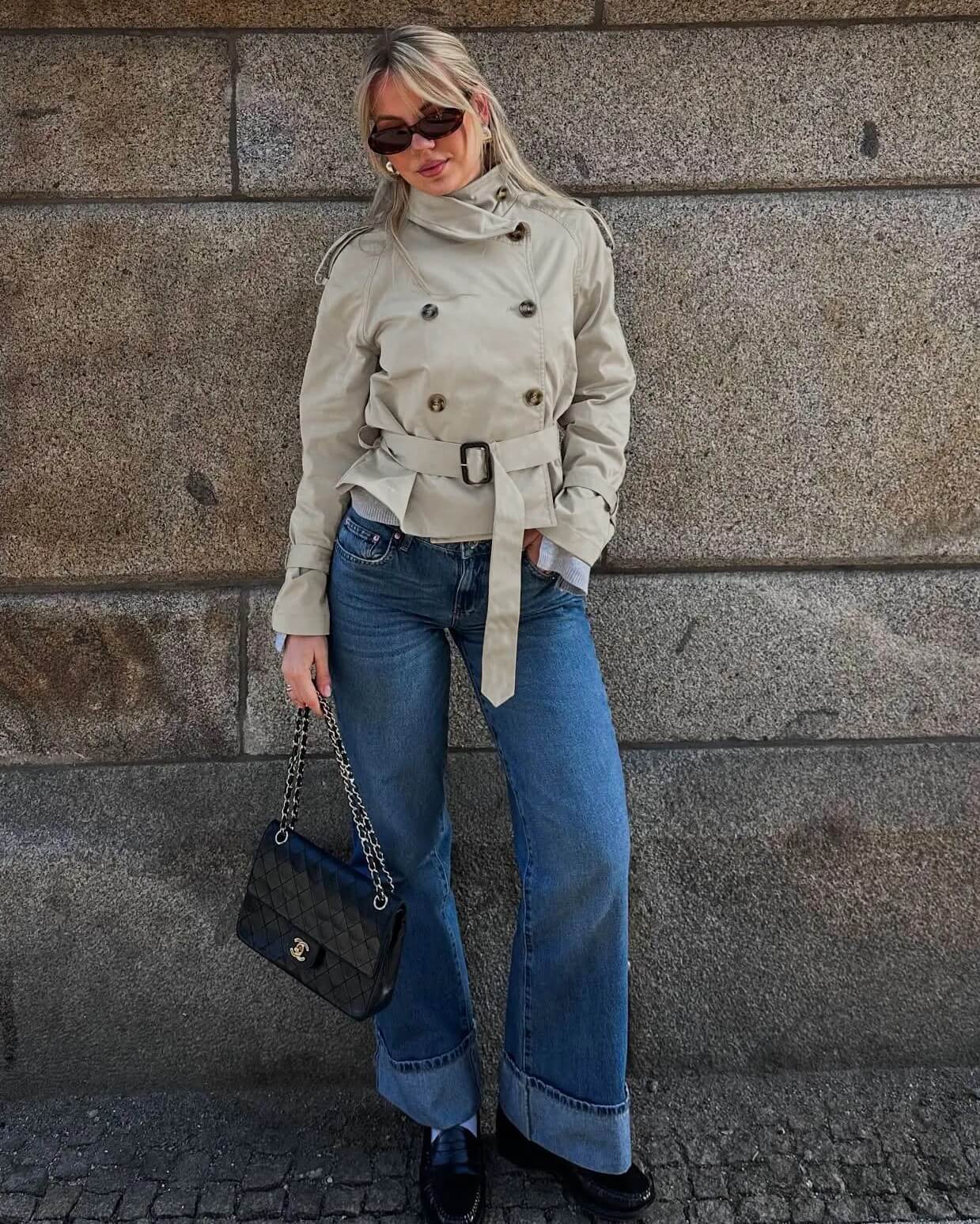 Veste Trench Courte Polyvalente Ceinturée