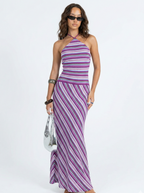 Claire | Robe Maxi Rayée Tendance Élégante