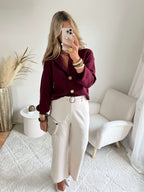 Gilet bordeaux boutons dorés - Nori