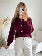 Gilet bordeaux boutons dorés - Nori