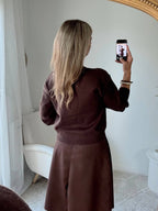 Gilet marron boutons dorés - Nori