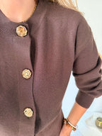 Gilet marron boutons dorés - Nori