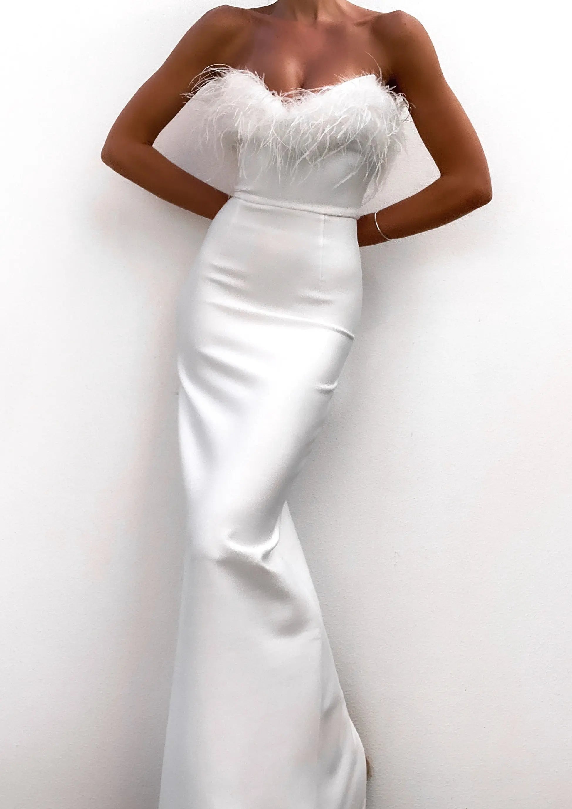 Claire | Robe Maxi de Mariée Blanche Tendance Élégante