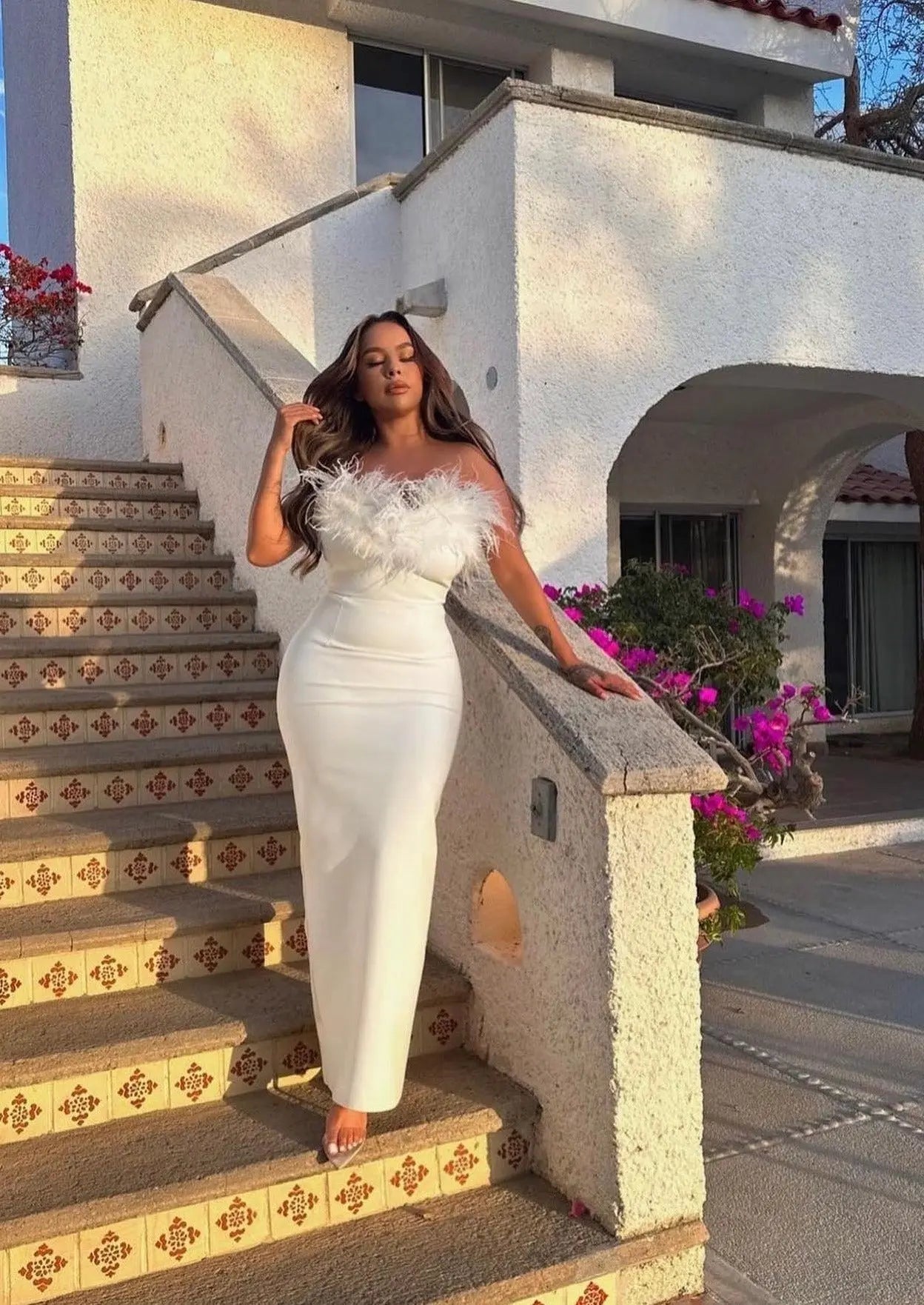 Claire | Robe Maxi de Mariée Blanche Tendance Élégante