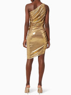 Camille | Robe Midi de Soirée Dorée Tendance Élégant