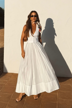 Amélie | Robe d'Été Blanche Élégante Tendance Élégant