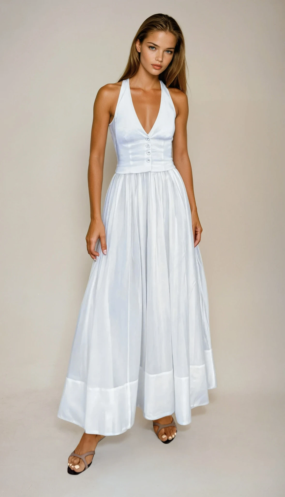 Amélie | Robe d'Été Blanche Élégante Tendance Élégant