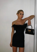 Emma | Robe Mini Élégante Noire Tendance Élégant