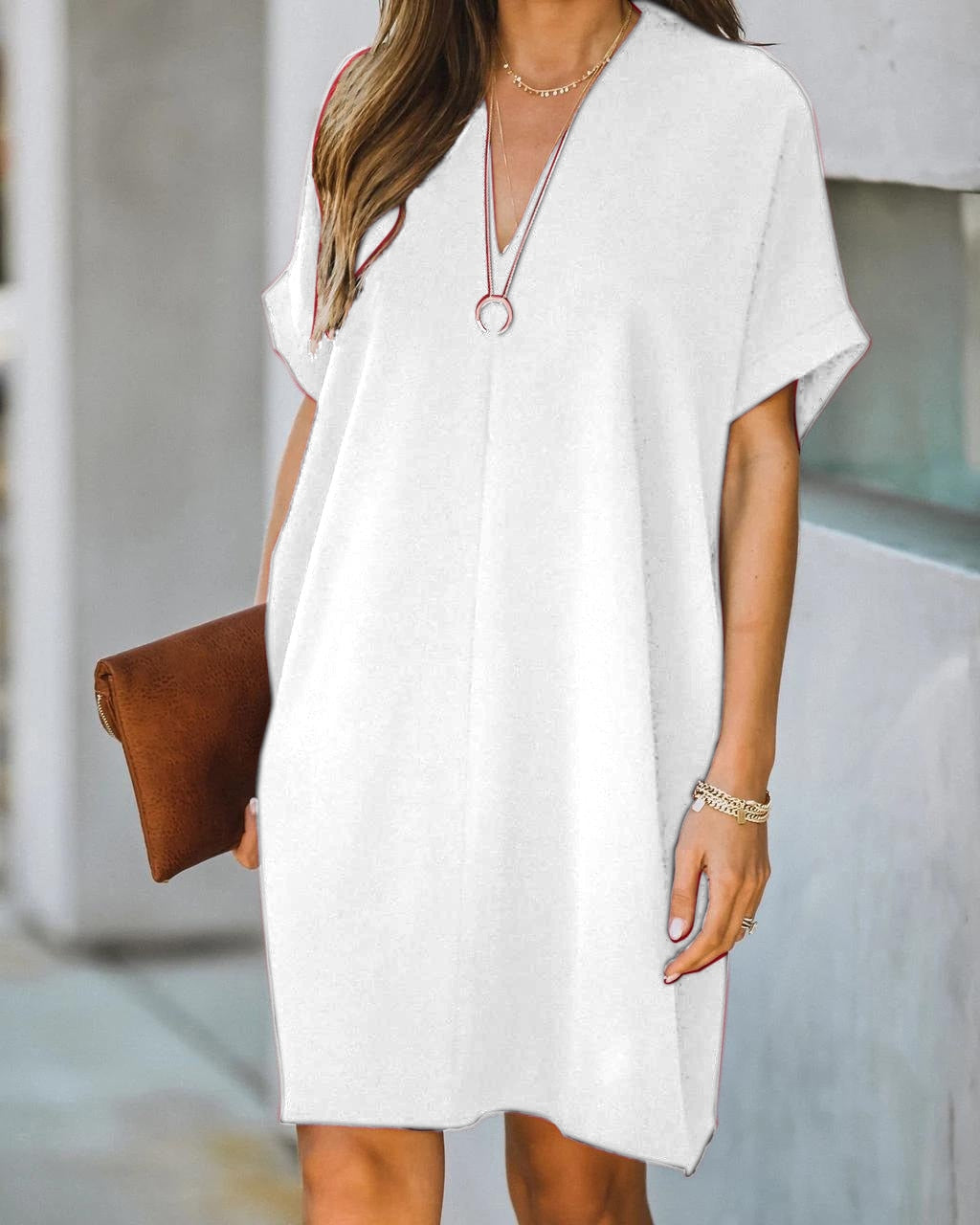 Aurélie - Robe Col V D'Été Chic