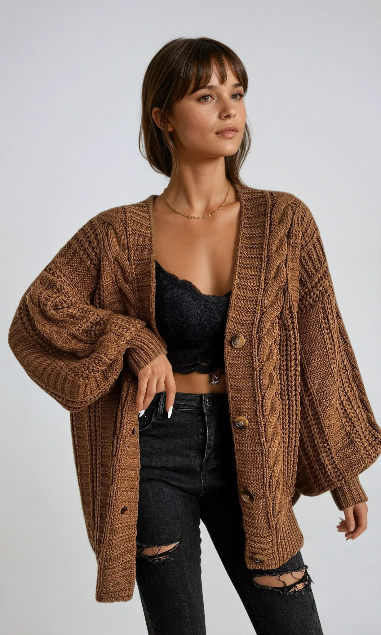 Camille | Cardigan en Maille Épais Tendance Effortless