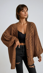 Camille | Cardigan en Tricot Oversize Tendance Élégant