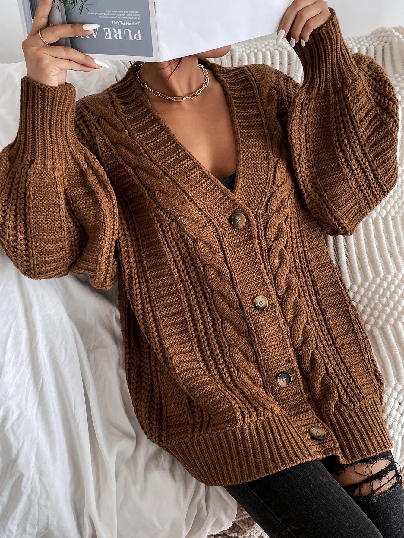 Camille | Cardigan en Maille Épais Tendance Effortless