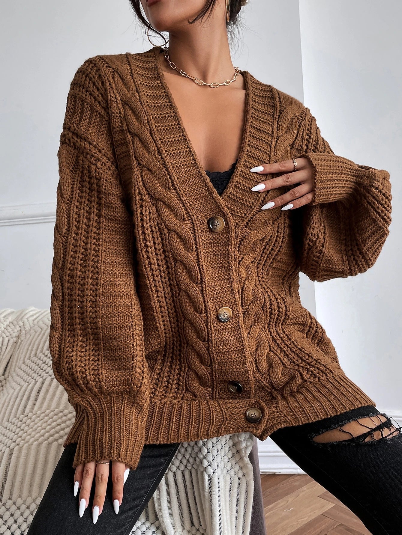 Camille | Cardigan en Maille Épais Tendance Effortless