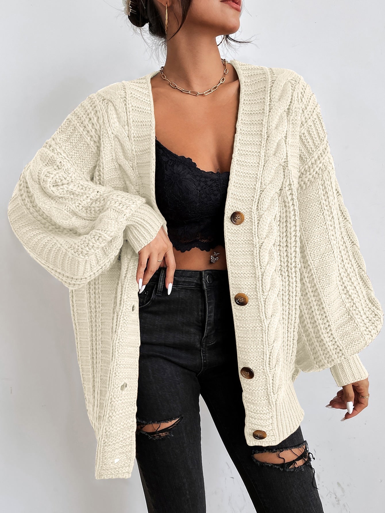 Camille | Cardigan en Maille Épais Tendance Effortless
