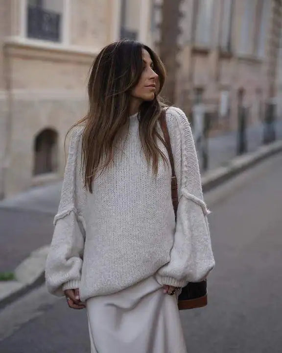 Emma | Pull Tricoté Oversize Fluffy Tendance Élégant