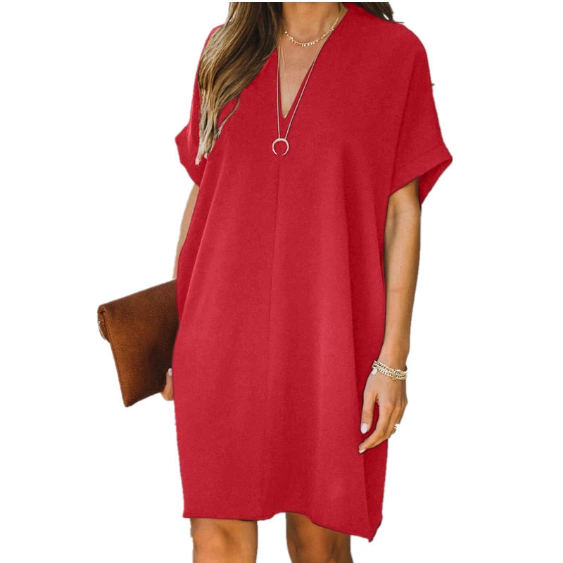Aurélie - Robe Col V D'Été Chic – Blanc