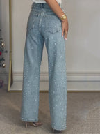 Jean Droit Taille Haute Tendance Éclat
