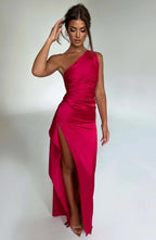 Élodie | Robe Maxi Satinée de Soirée Tendance Élégant