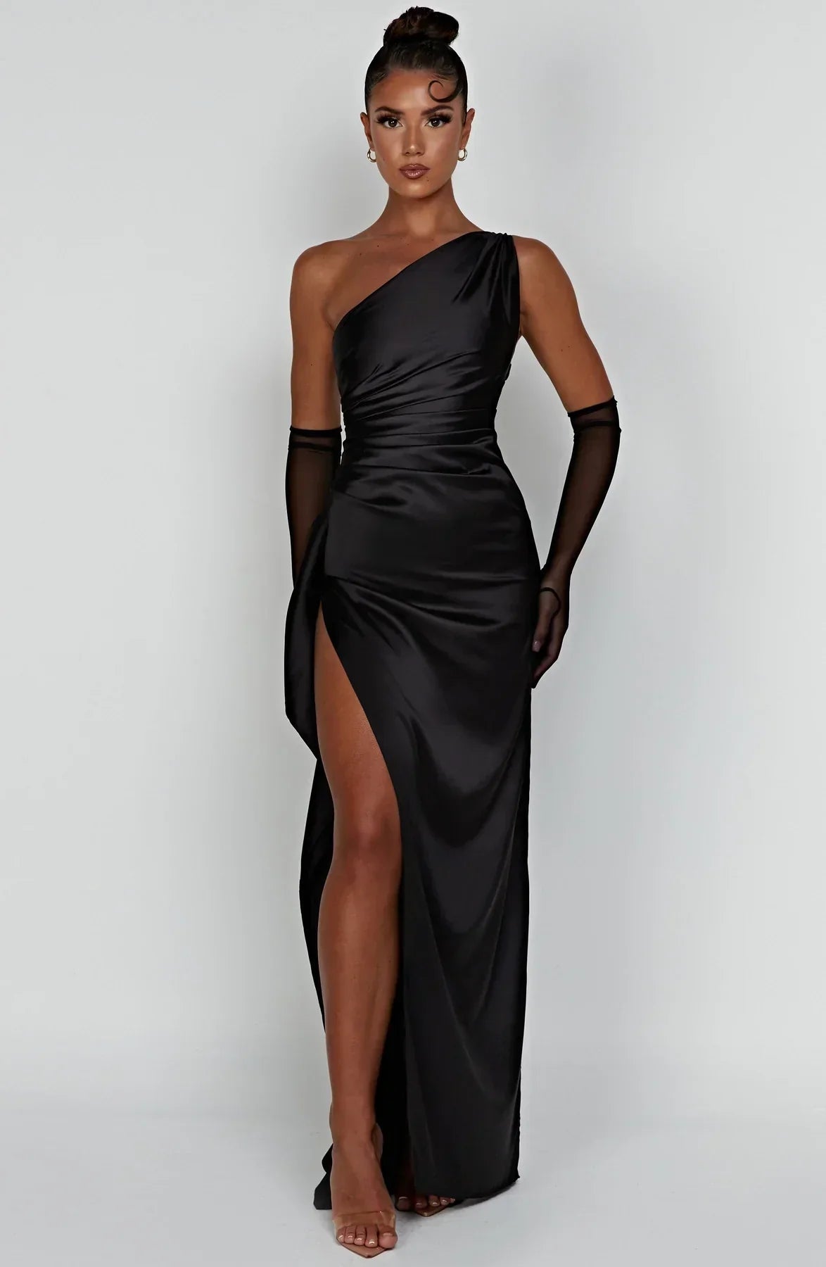 Élodie | Robe Maxi Satinée de Soirée Tendance Élégant