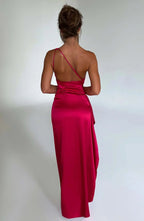 Élodie | Robe Maxi Satinée de Soirée Tendance Élégant