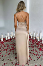 Élodie | Robe Maxi Satinée de Soirée Tendance Élégant