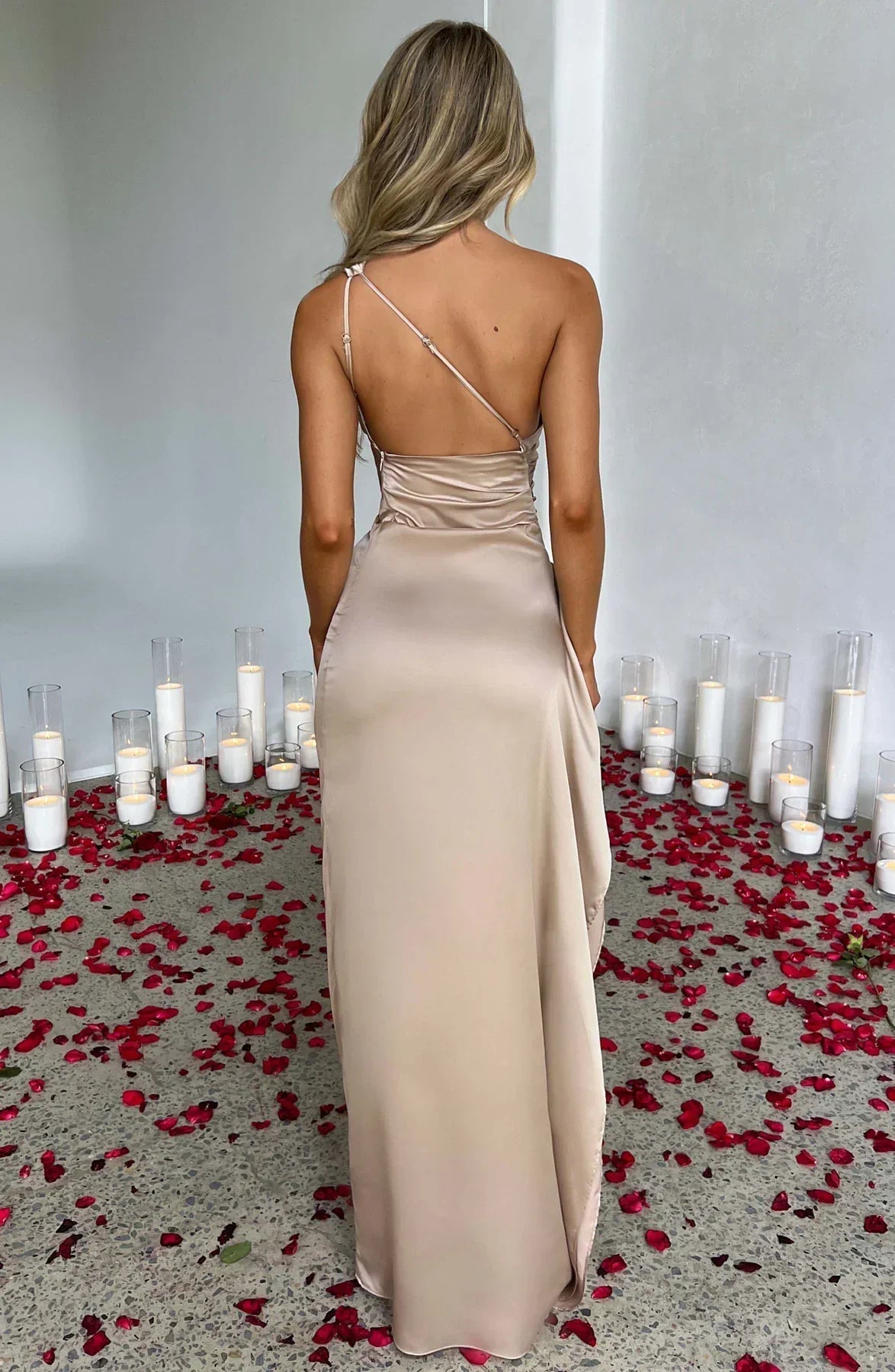 Élodie | Robe Maxi Satinée de Soirée Tendance Élégant