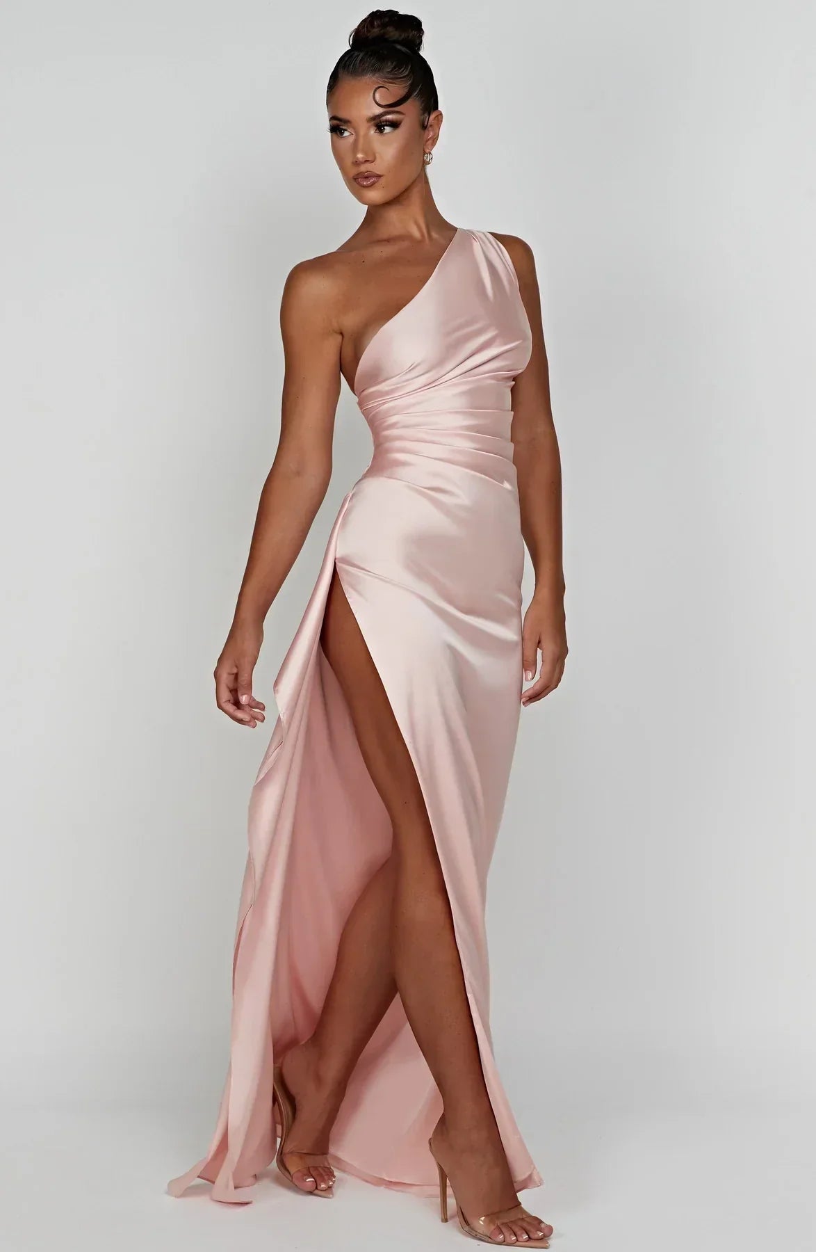 Élodie | Robe Maxi Satinée de Soirée Tendance Élégant