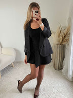 Jupe short noire à strass